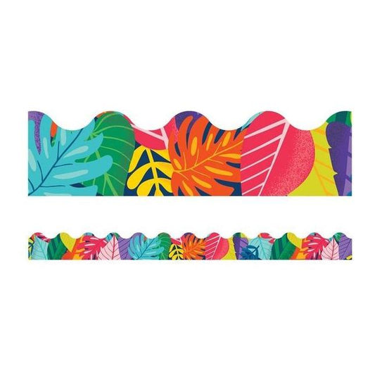 COLORFUL LEAVES SCALLOPED BORDERS