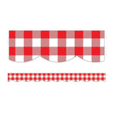 RED GINGHAM SCALLOPED BORDERS