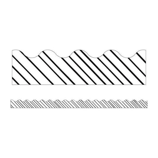 BLACK & WHITE STRIPES SCALLOPE BORDER