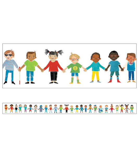 All Are Welcome Kids Straight Bulletin Board Borders | 12 strips