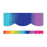 Watercolor Rainbow Scalloped Borders