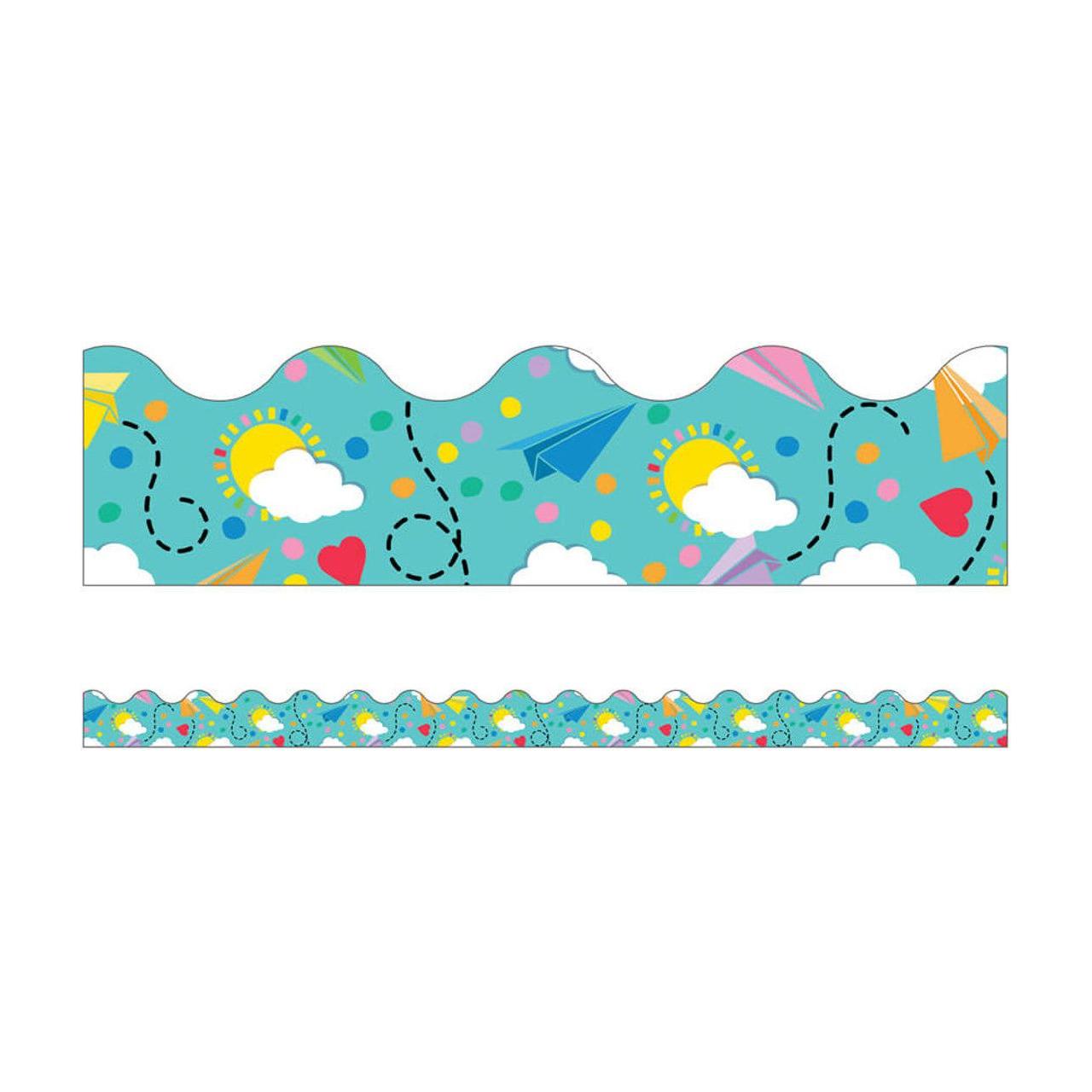 Paper Airplanes Scalloped Borders 13 Strips