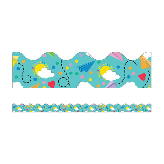 Paper Airplanes Scalloped Borders 13 Strips