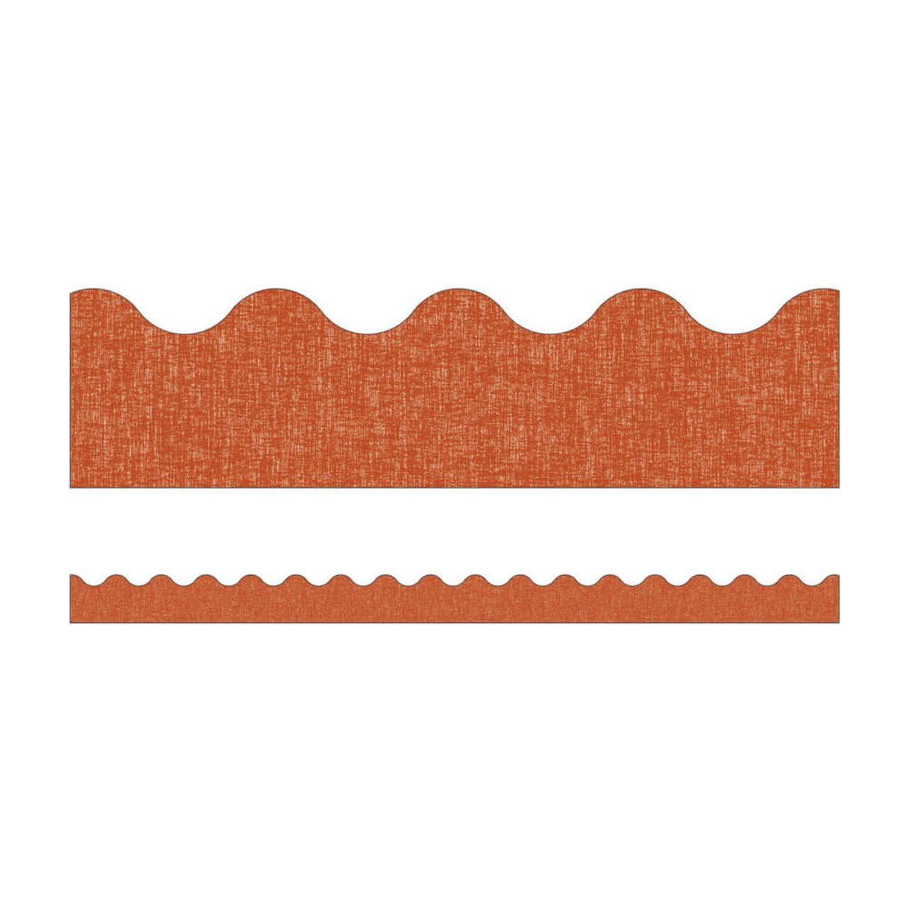 Terracotta Linen Scalloped Borders