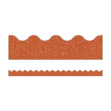 Terracotta Linen Scalloped Borders