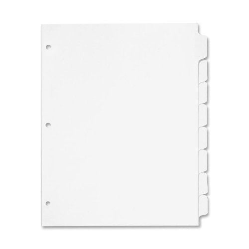 WRITE N ERASE INDEX DIVIDER 8 TAB WHITE LETTER