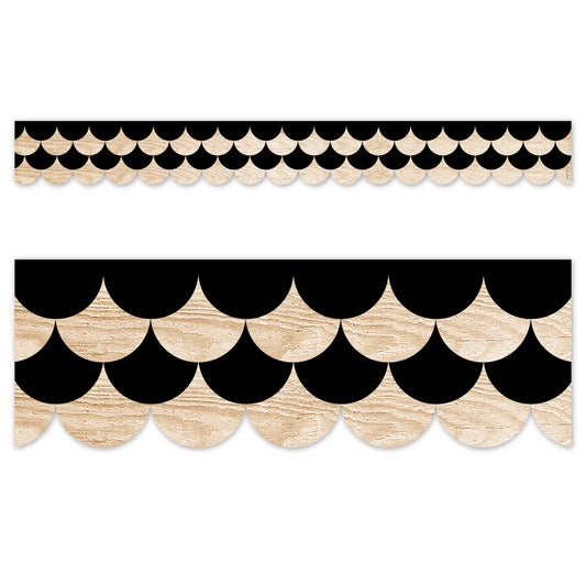 BLACK AND WOOD SCALLOPS (CD) EZ BORDER