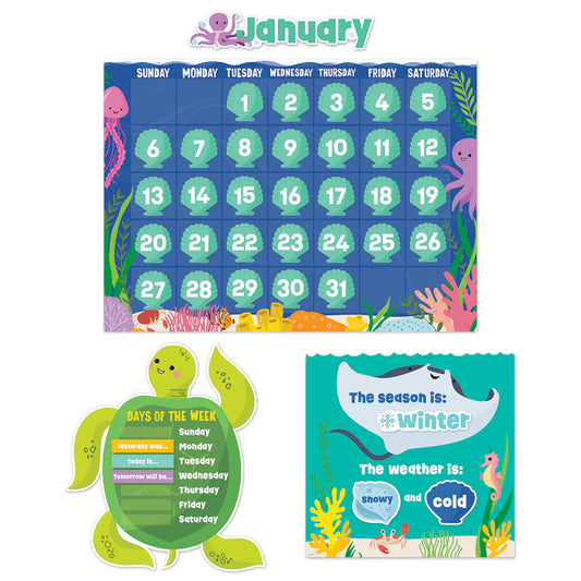 SEA FRIENDS CALENDAR SET BULLETIN BOARD SET 67 PCS