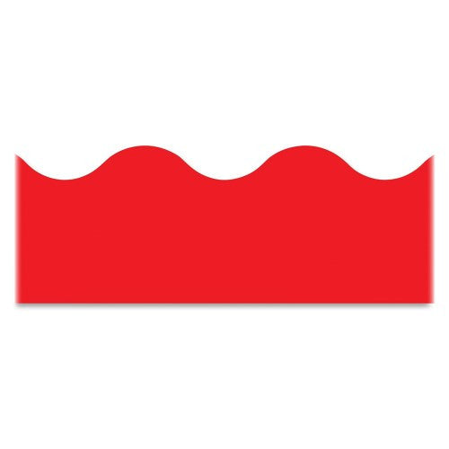 BORDER RED SOLID SCALLOPED