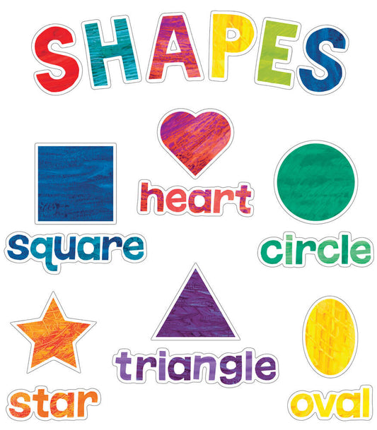 World of Eric Carle Shapes Mini Bulletin Board Set | 32 pieces Grade PK-2 | Ages 4-8