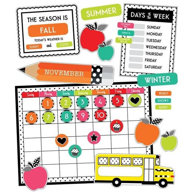 BLACK WHITE & STYLISH BRIGHTS CALENDAR BULLETIN