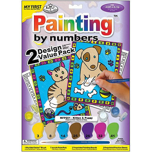 PAINTING BY NUMBERS KITTEN & PUPPY 12 PC