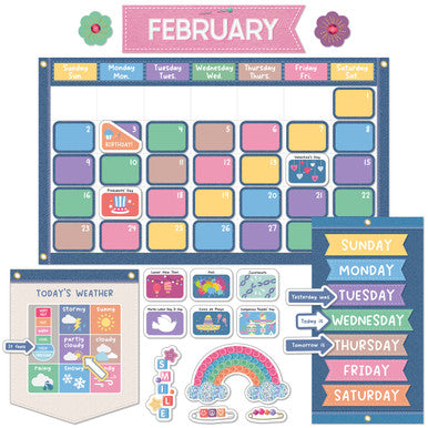CRAFTY COOL CALENDAR BULLETIN BOARD SET 145 PCS