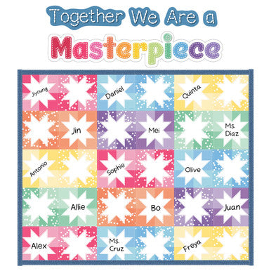 CRAFTY COOL TOGETHER WE ARE A MASTERPIECE BULLETIN BOARD SET 54 PCS