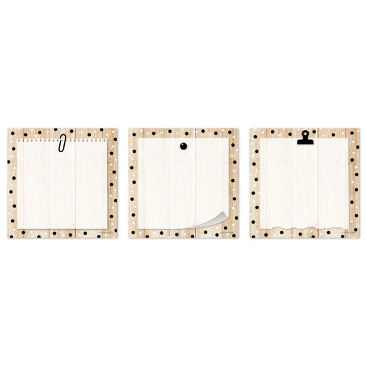 POLKA DOTS ON WOOD 3INCH DESIGNER CUT OUTS 36 PCS