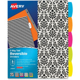 REVERSIBLE FASHION DIVIDERS 5 TAB SET ASST DESIGNS