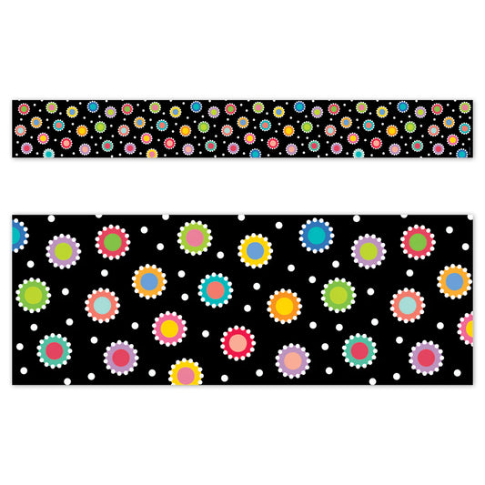 Core Decor Dotted Dots on Black EZ Border | 24pcs | 24-inch strips