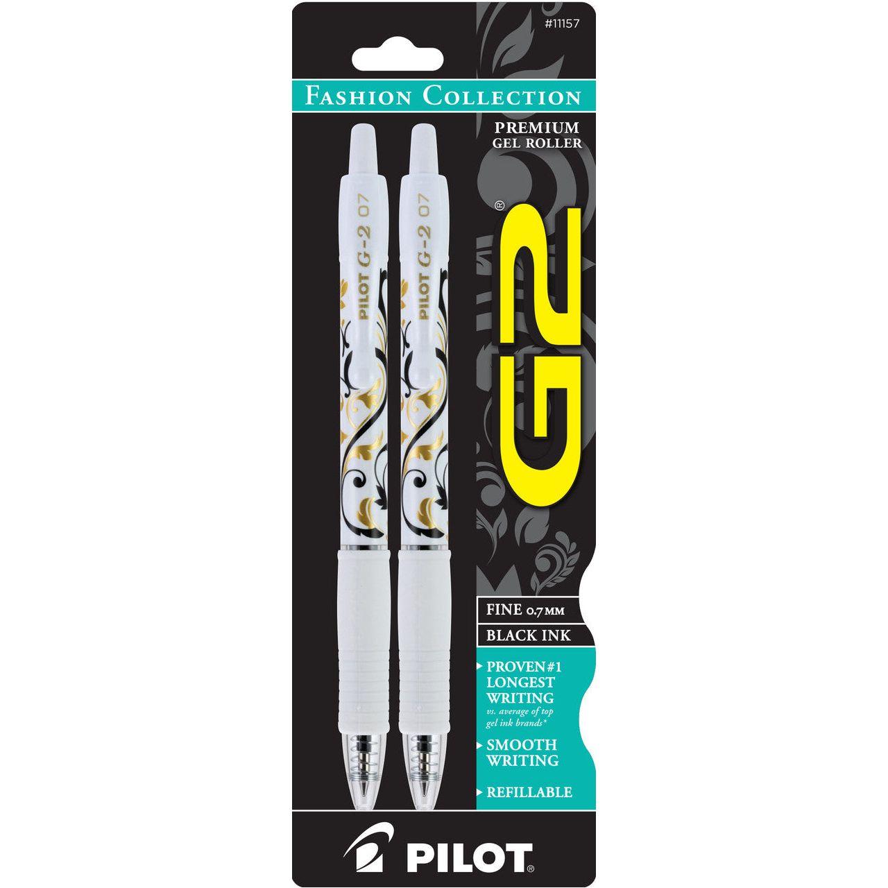 G2 GEL PEN FASHION FINE .7 BLACK PQT. 2