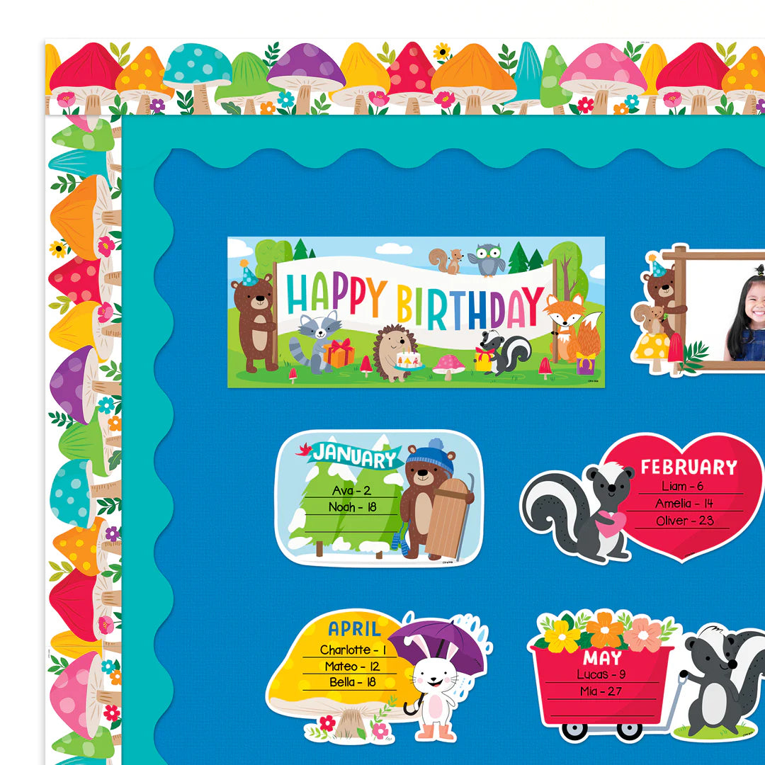 Woodland Friends Jumbo Mushrooms EZ Border | 24pcs | 24-inch strips