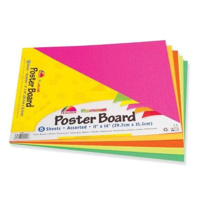POSTER BOARD FLUORESCENT COLORS 11" X 14" PQ.5