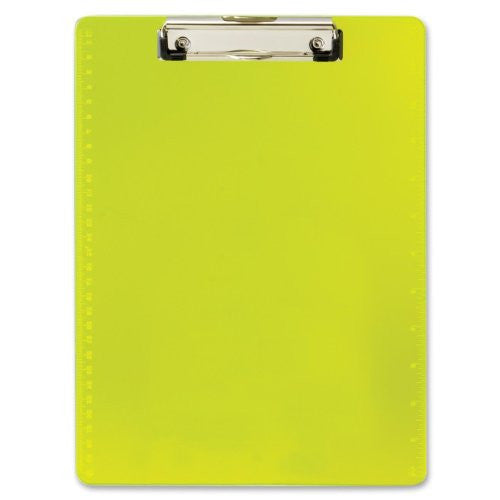 PLASTIC CLIPBOARD TRANSPARENT YELLOW NEON LETTER