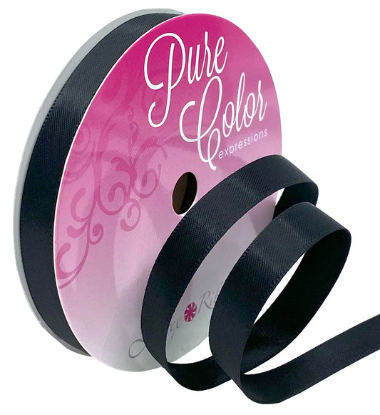 Black Ribbon Double-Faced Satin | 3/8"X15yd