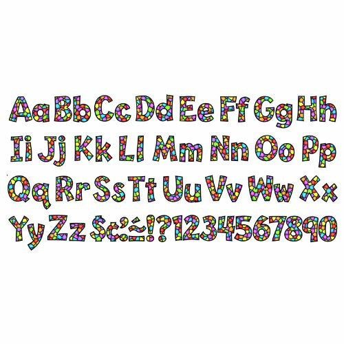 LETTERS & NUM PLAYFUL STAINED GLASS