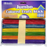 CRAFT STICKS COLORS JUMBO PQ.50