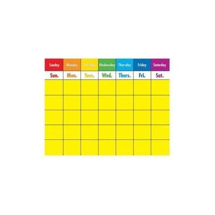 WRITE-ON/WIPE-OFF COLORFUL CALENDAR CHART