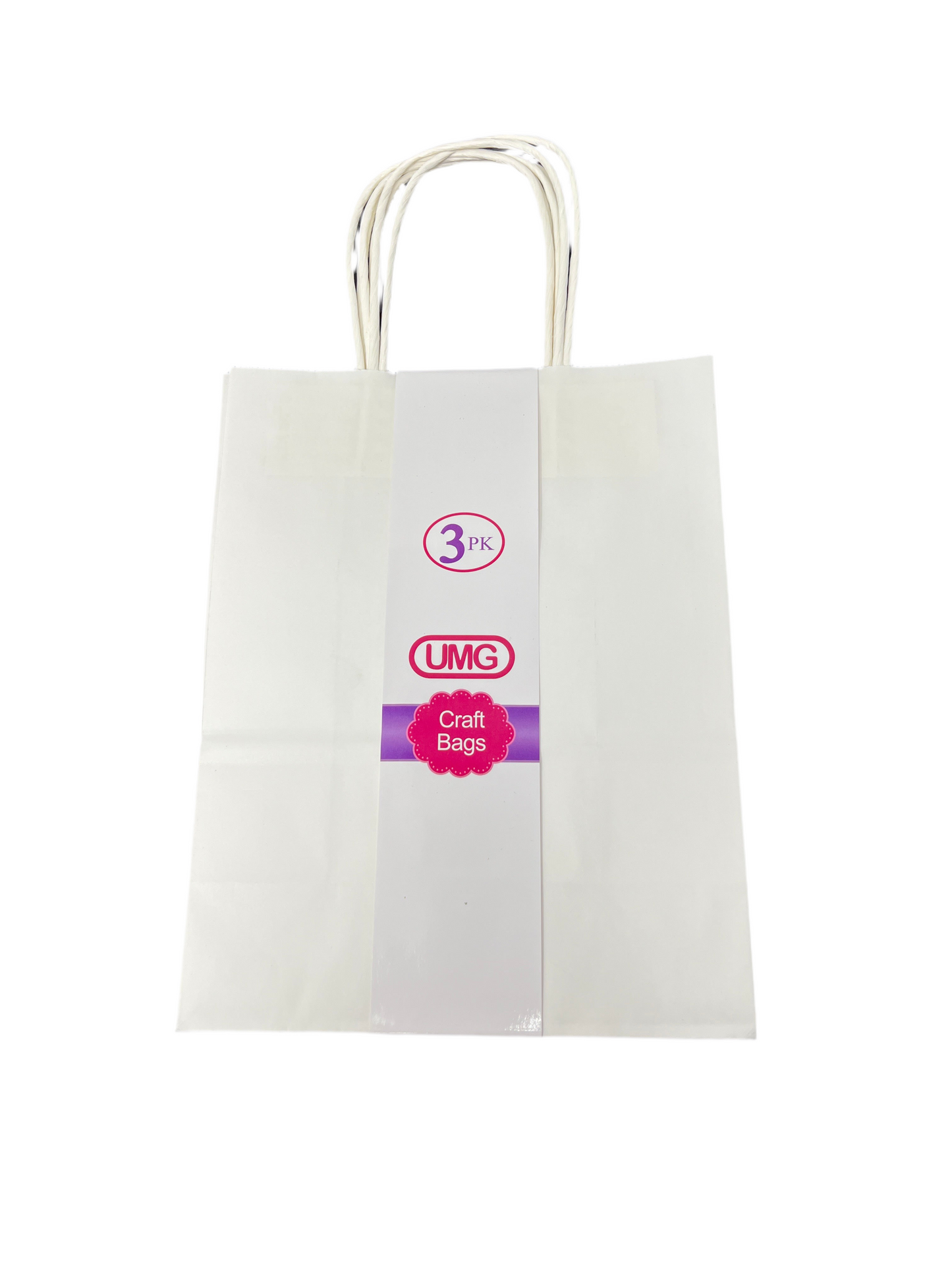 CRAFT BAG MEDIUM 19X10X25CM WHITE 3PC