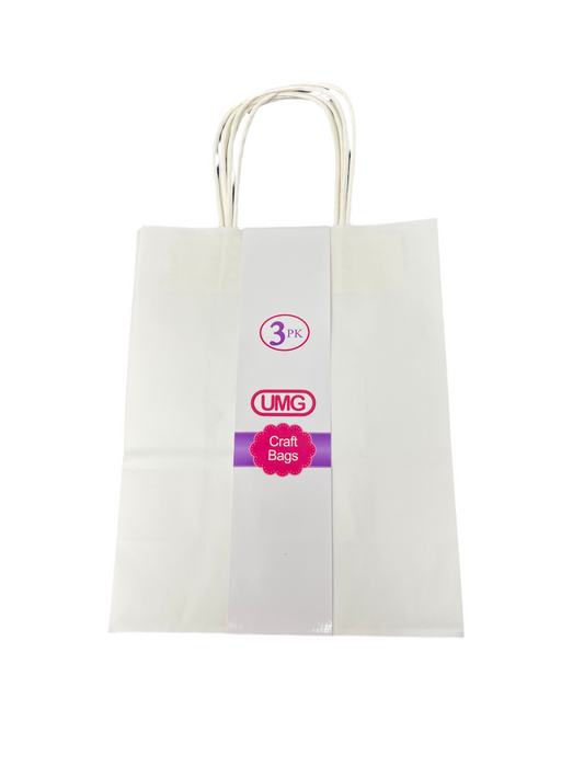 CRAFT BAG MEDIUM 19X10X25CM WHITE 3PC