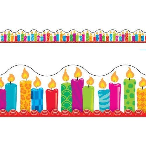 BIRTHDAY CANDLES BORDER SCALLOPED
