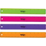 RULER 12" FLEXIBLE PLASTIC ASST