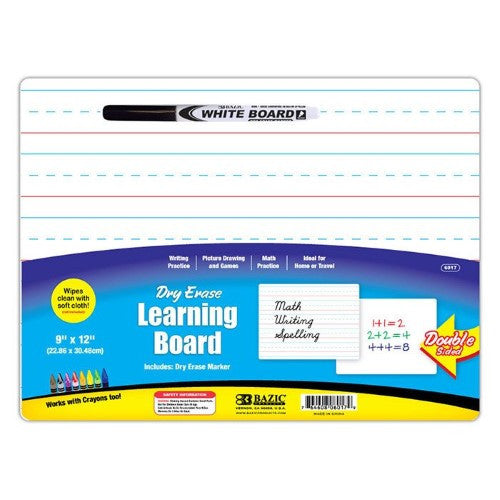 DOUBLE SLIDED DRY ERASE W/MARKER 9" X 12"