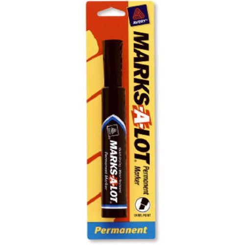 MARKS-A-LOT PERMANENT MARKER CHISEL TIP BLACK