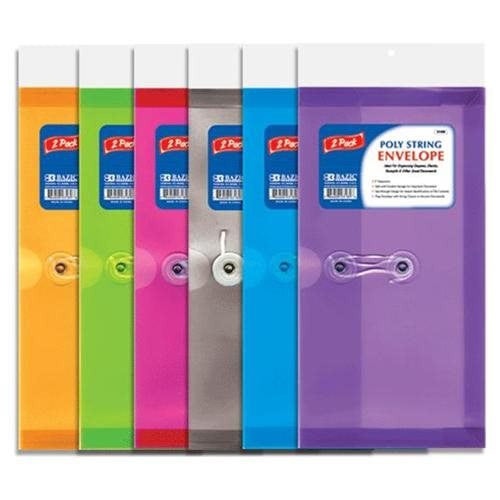 COUPON / CHECK SIZE POLY STRING ENVELOPE PQT.3