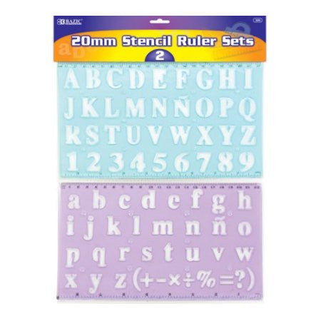 LETTERING STENCIL RULER 20MM SETS PQ.2