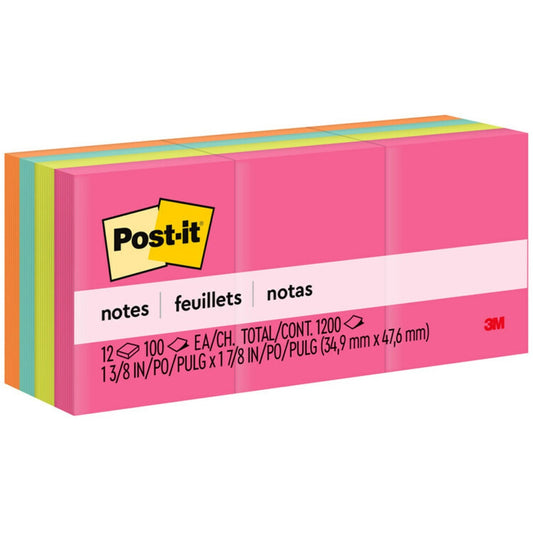 Post It Note 1-1/2 x 2 Neon PQT.12 – imagen 1 - JA Riollano