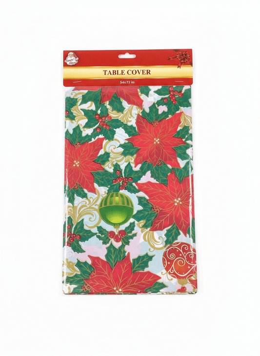 TABLECOVER POINSETTIA 52x72IN