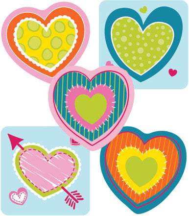 HEARTS COLORFUL CUT OUTS MINI 36 PCS