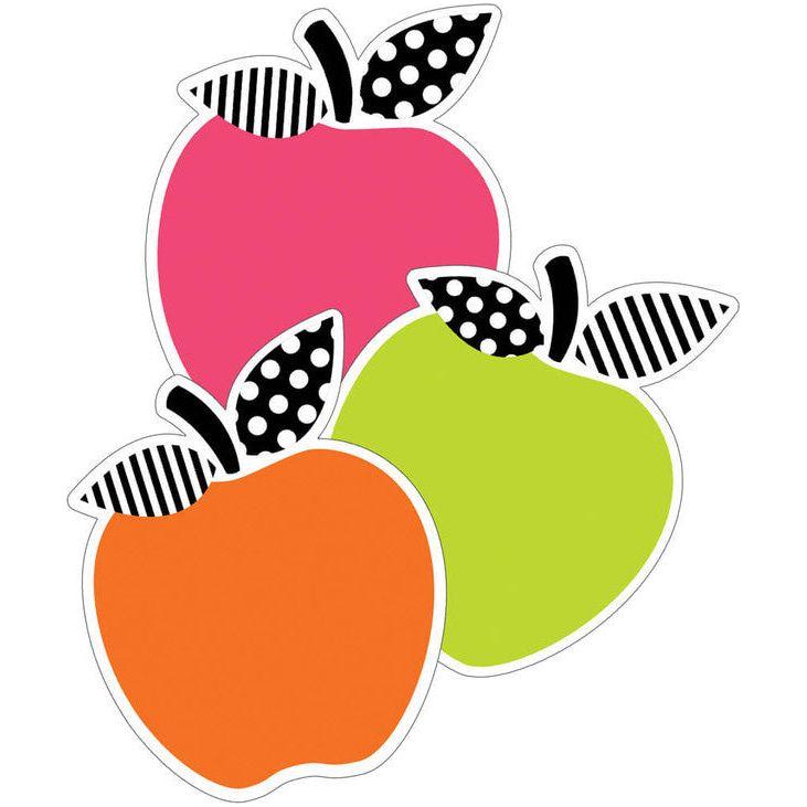 BLACK, WHITE & STYLISH BRIGHTS APPLES CUT-OUTS