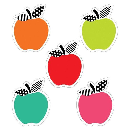 BLACK, WHITE & STYLISH BRIGHTS APPLES MINI CUT-OUT