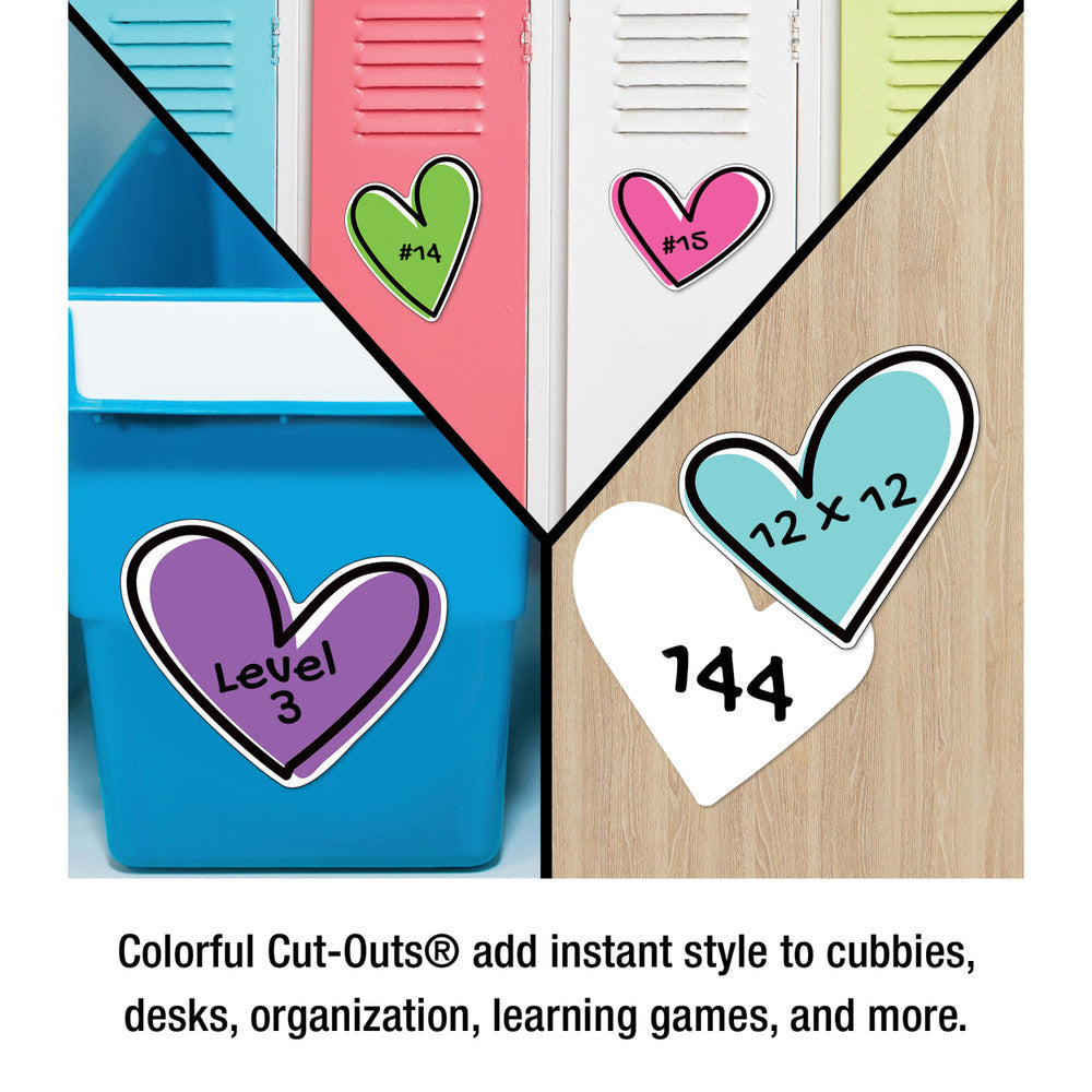 Jumbo Doodle Hearts Extra Large Cutouts | 12 cut-outs