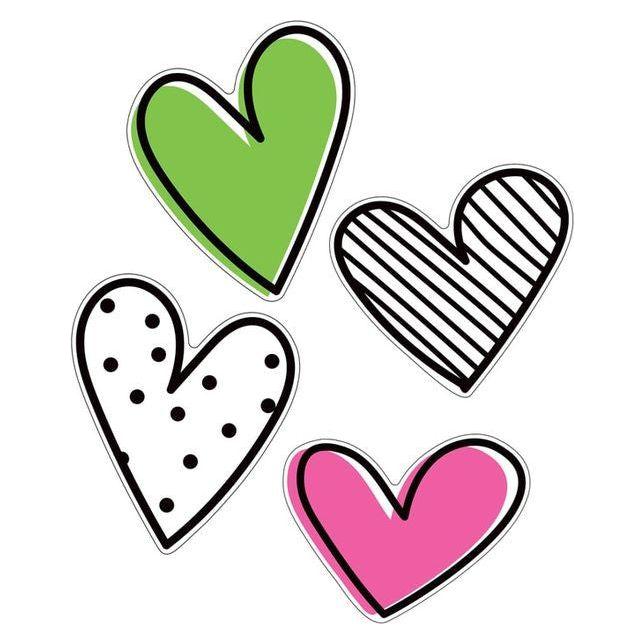 JUMBO DOODLE HEARTS CUT-OUTS