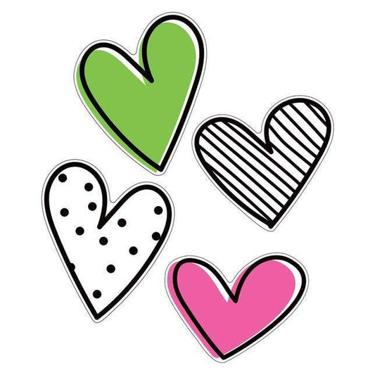 JUMBO DOODLE HEARTS CUT-OUTS
