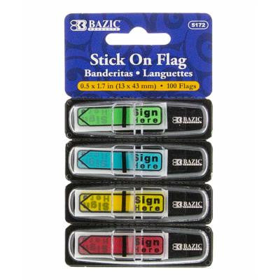 NEON COLOR PRINTED SIGN HERE FLAGS PQ.4