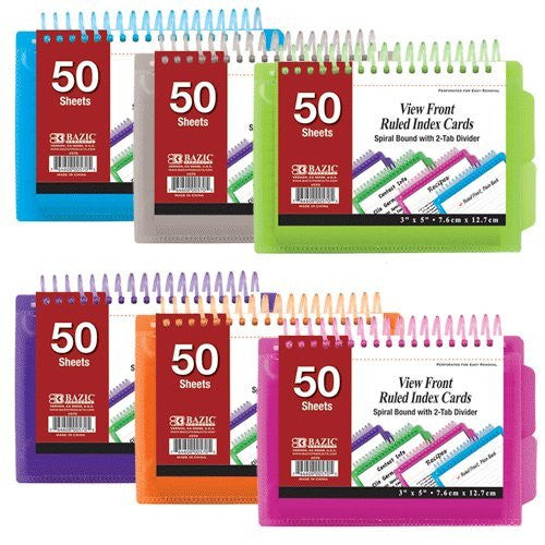 INDEX CARD RULED WHITE W/TABS 3" X 5" PQ.50