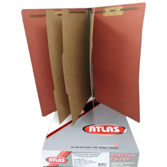 3 Part Folder | Lateral | Legal | Red | Box/10