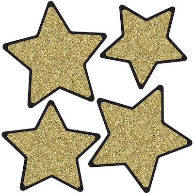 SOLID GOLD GLITTER STARS CUT-OUTS
