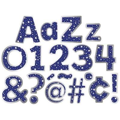 NAVY WITH SILVER STARS EZ LETTERS